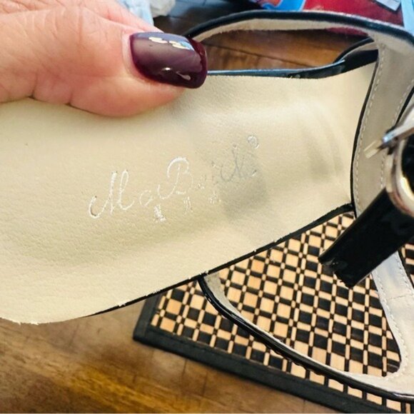 Black Patent Platform Stiletto Heels Strappy Sandals Size 8 New Without Box - Picture 7 of 12